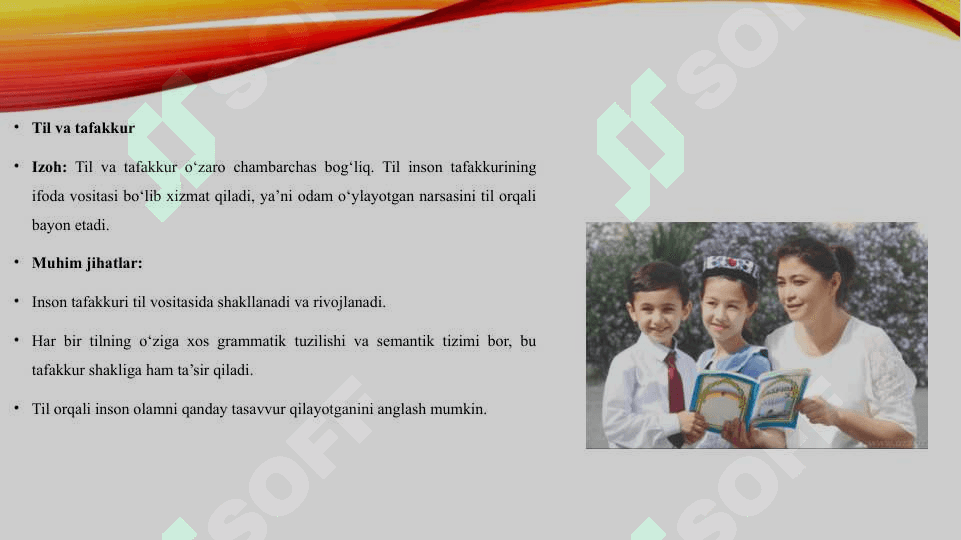 TIL VA JAMIYAT, TIL VA TAFAKKUR.KOP TILLILIG. NUTQNING IXTISOSLASHUVI 4