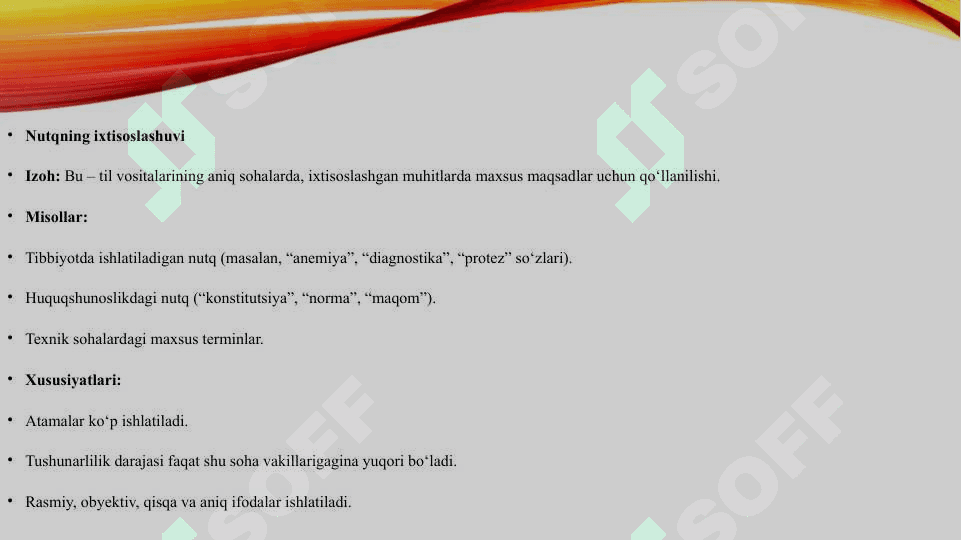 TIL VA JAMIYAT, TIL VA TAFAKKUR.KOP TILLILIG. NUTQNING IXTISOSLASHUVI 6