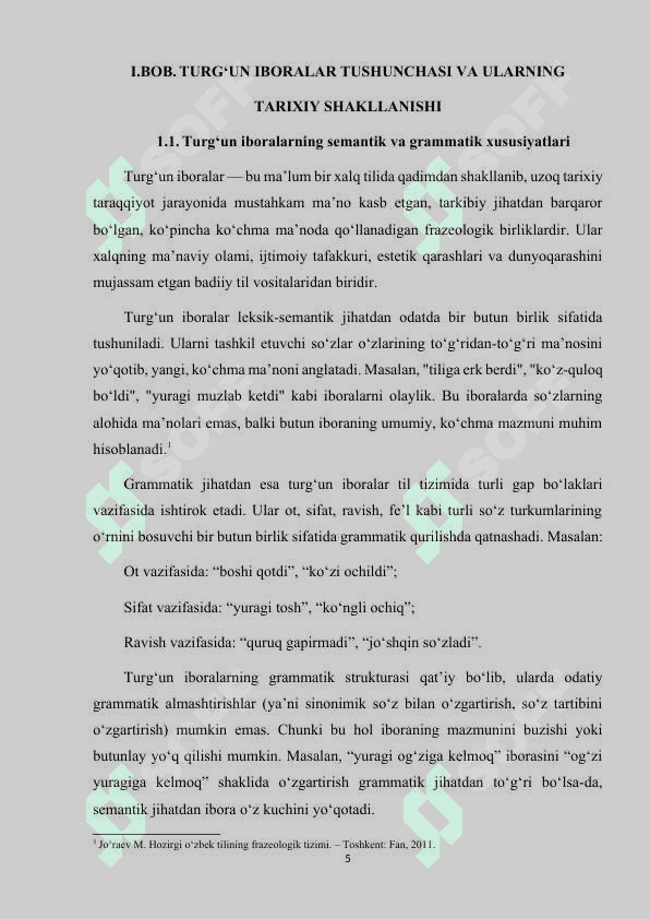 HOZIRGI O'ZBEK TILIDA TURG'UN IBORALAR VA ULARNING BADIIY NUTQDAGI O'RNI 5