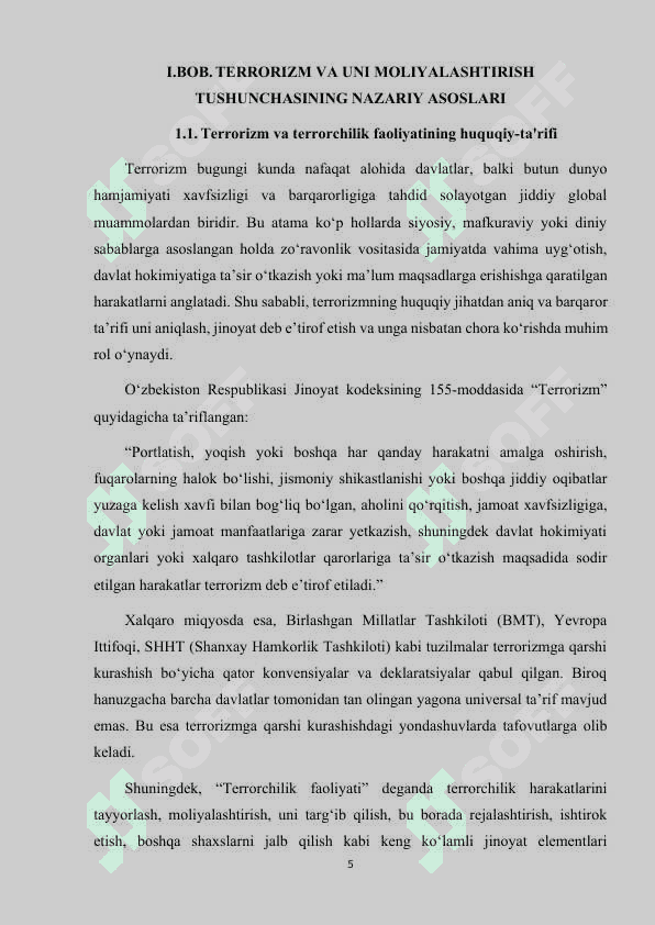 TERORIZMNI MOLIYALASHTIRISH JINOYATNING JINOIY-HUQUQIY TAVSIFI (NAZARIY VA AMALIYOT) 5