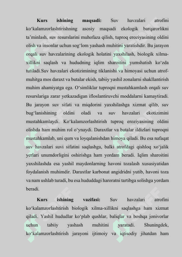 Suv havzalari atrofini ko‘kalamzorlashtirish 3