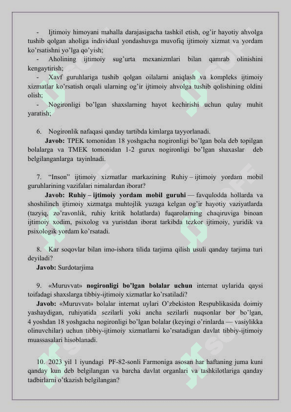 Argos test savollari yangi to'plam viloyat kesimida O’zbekiston Respublikasi Prezidenti xuzuridagi  ijtimoiy ximoya milliy agentligi  boshqarmasida (vakant) bo’lgan lavozimga xujjat topshirgan Nomzodlarga beriladigan savollar 2