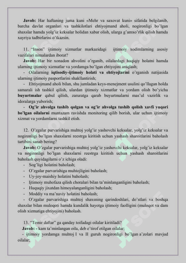 Argos test savollari yangi to'plam viloyat kesimida O’zbekiston Respublikasi Prezidenti xuzuridagi  ijtimoiy ximoya milliy agentligi  boshqarmasida (vakant) bo’lgan lavozimga xujjat topshirgan Nomzodlarga beriladigan savollar 3