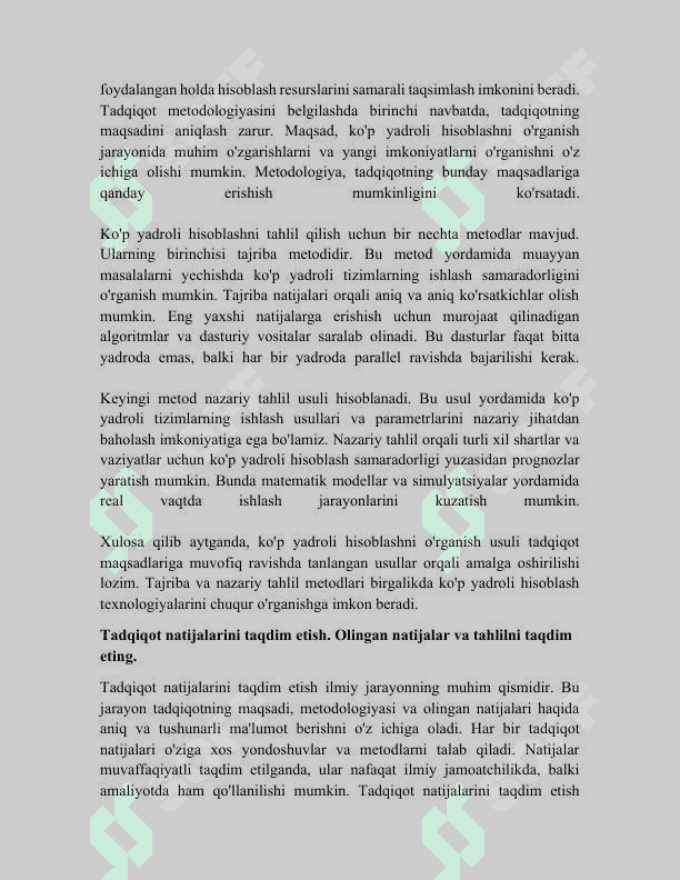 Ko'p yadroli hisoblash turlari 8