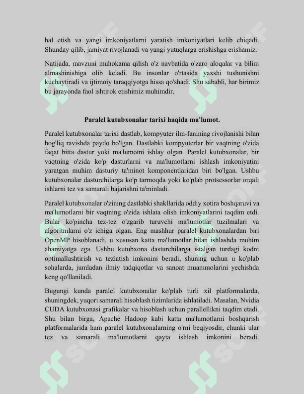 Yordamchi paralel kutubxonalar 3