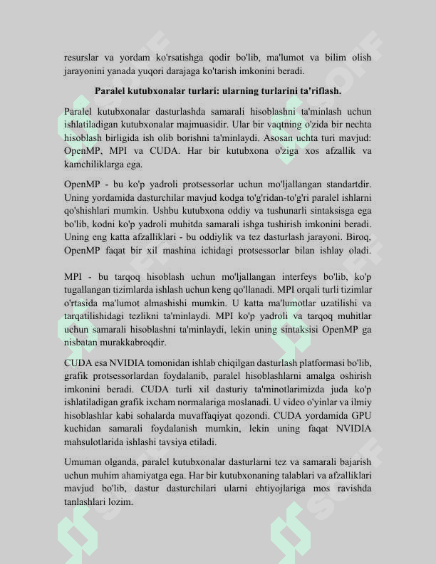 Yordamchi paralel kutubxonalar 5