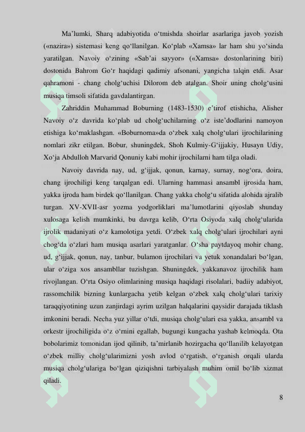 O‘zbek xalq cholg‘u asboblarida ijro etish uslublari 8