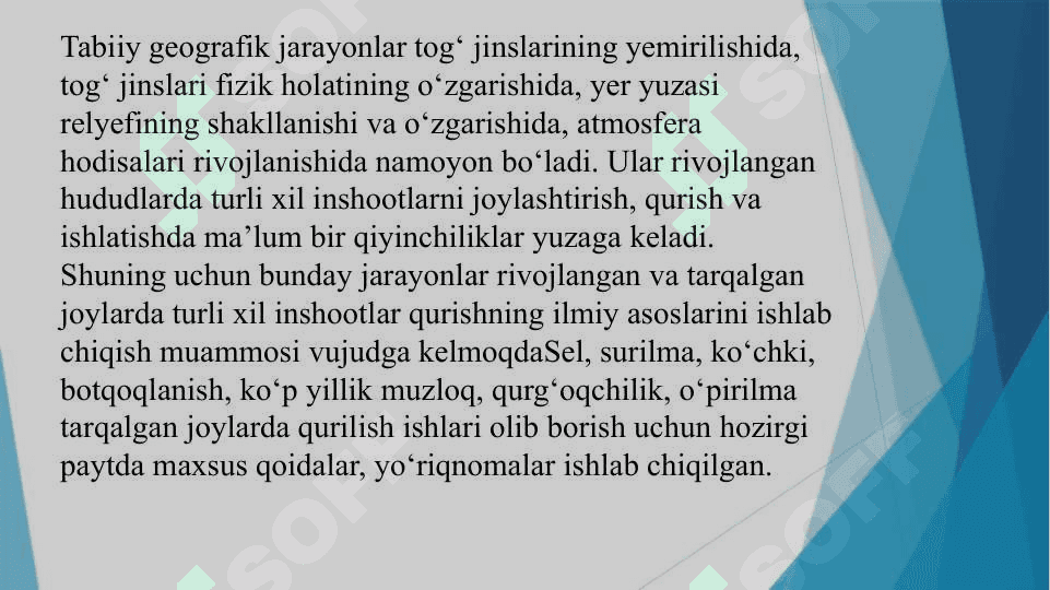 RELYEF HOSIL QILUVCHI  ENG MUHIM JARAYONLAR 2