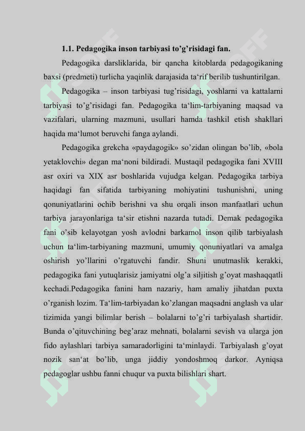 Pеdagogika fanining prеdmеti, maqsadi va vazifalari. Pеdagogikaning ilmiy-tadqiqot mеtodlari 2
