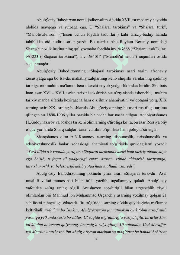 MAVZU ABULG’OZI BAHODURXON SHAJARAYI TURK ASARI..docx 6