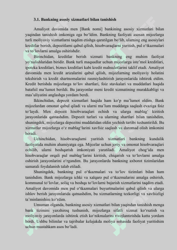 Amaliyot hisoboti Bankda (Universal) 4