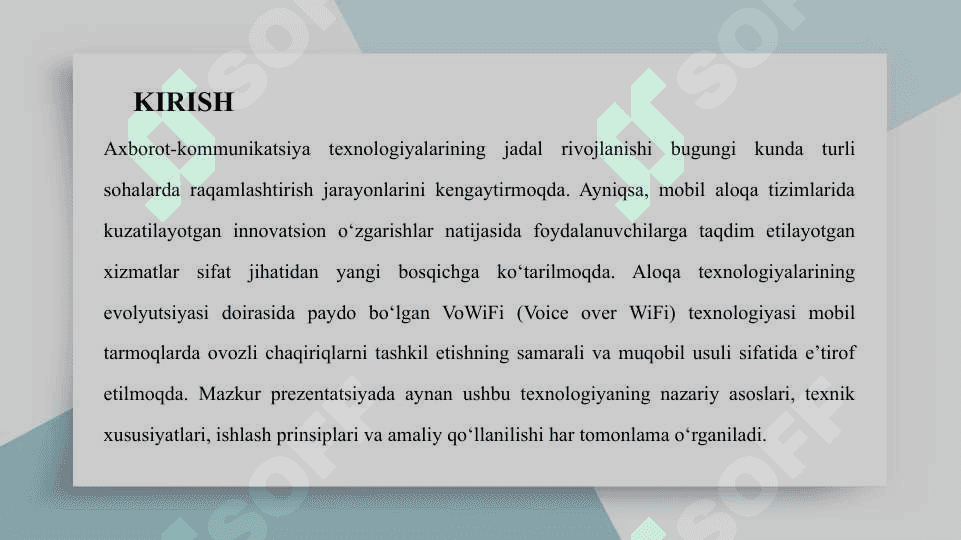VoWifi texnologiyasi orqali ovozli chaqiriqlarni tashkil etishning o'ziga xosligi 2