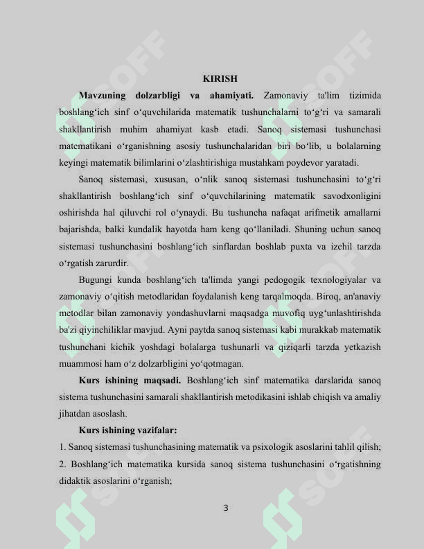 Boshlangʻich sinf matematika darslarida sanoq sistema tushunchasini shakllantirish metodikasi” 3