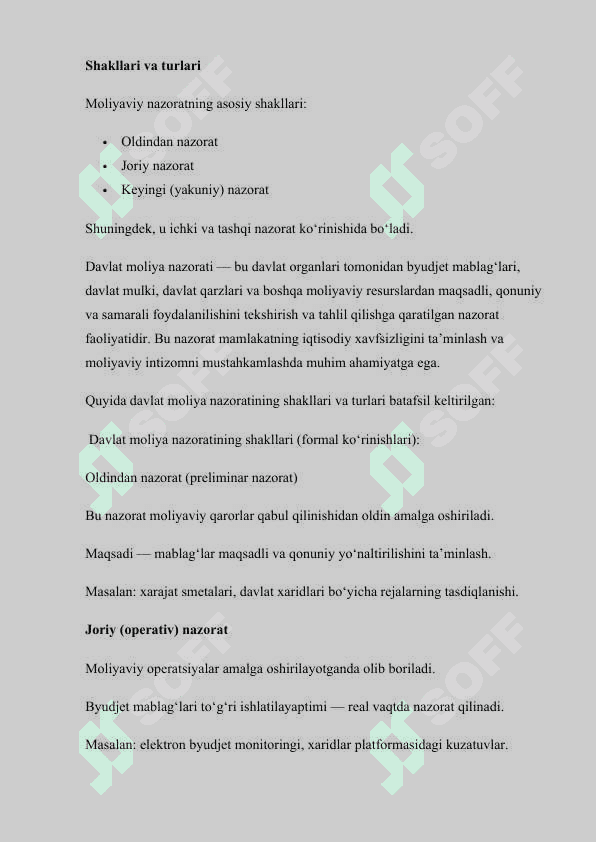 Davlat moliyaviy nazorat tushunchasi 6
