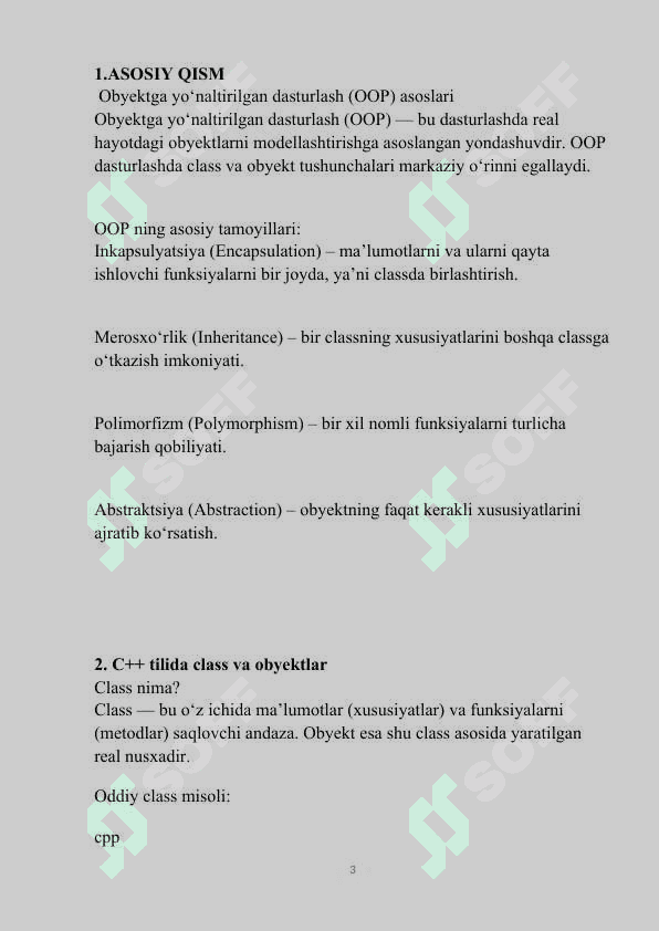 Obyektlar bilan ishlash 3
