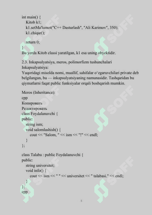 Obyektlar bilan ishlash 5