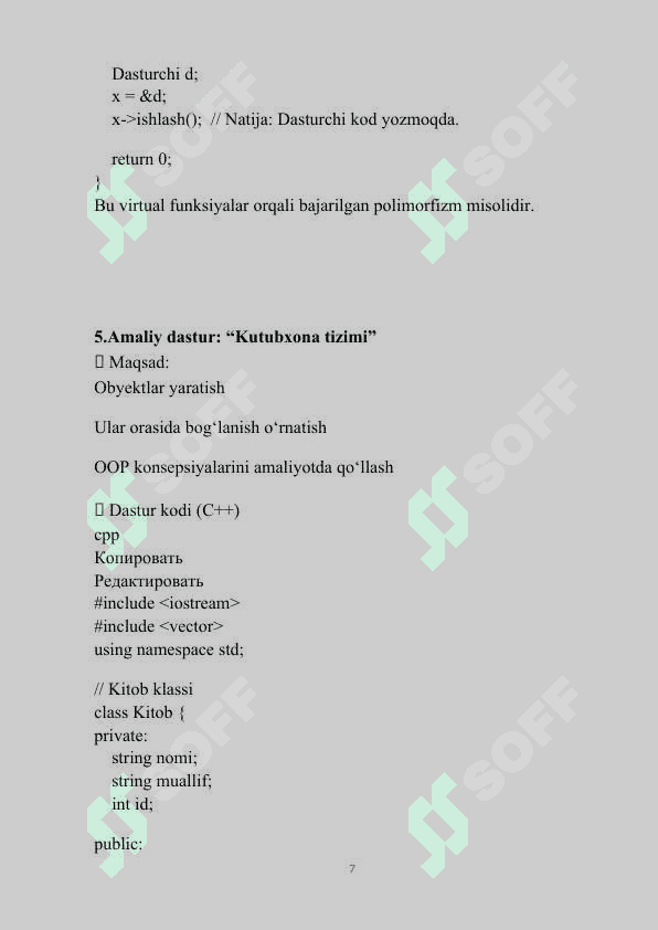 Obyektlar bilan ishlash 7