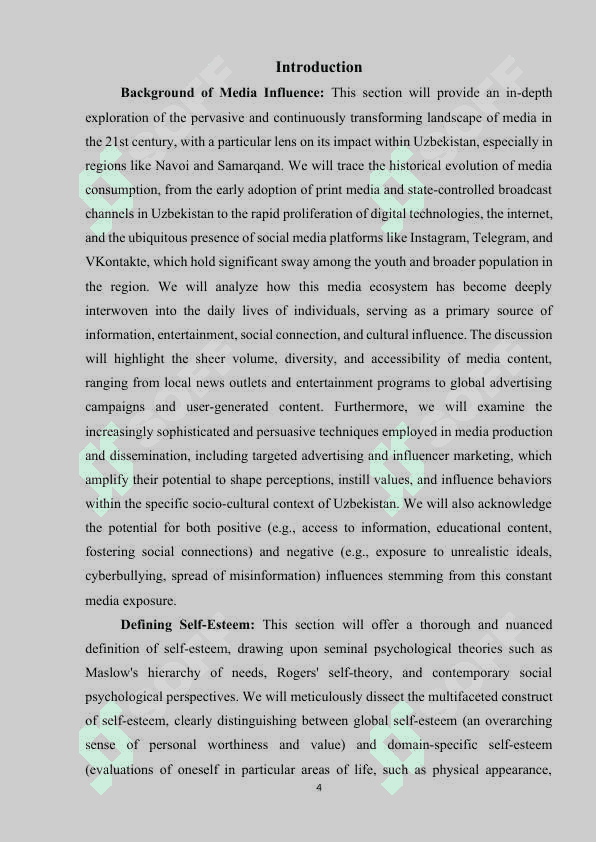 Media and its effect on self-esteem 2