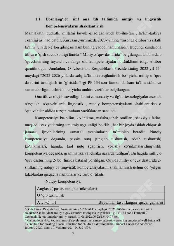 Umumtaʼlim maktablarida ona tilini oʻqitishda oʻquvchilarga lingvistika nutqiy kompentatsiyalarni rivojlantirish yoʻllari 7