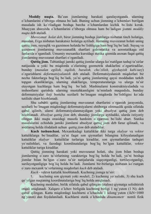 Statika asosiy tushunchalar, kuch tushunchasi, Statika aksiomalari. Bog’lanishlar 3