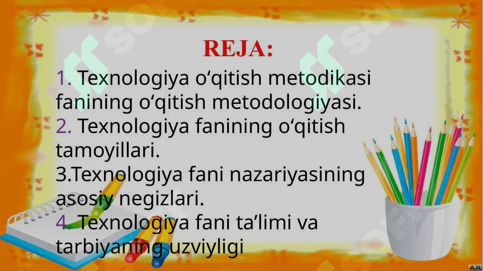 Texnologiya oʻqitish metodikasi fanining nazariy va amaliy asoslari 2