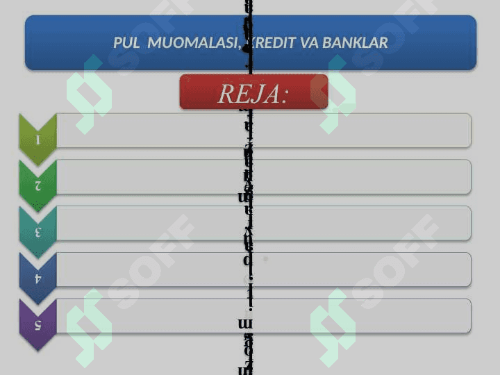 PUL  MUOMALASI, KREDIT VA BANKLAR 2