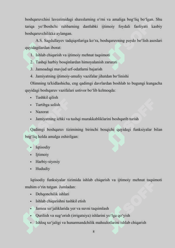 O'zbekiston hududidagi dastlabki davlatlarning shakllanishi. Qadimgi Baqtriya va Qadimgi Xorazm davlatlari. 8