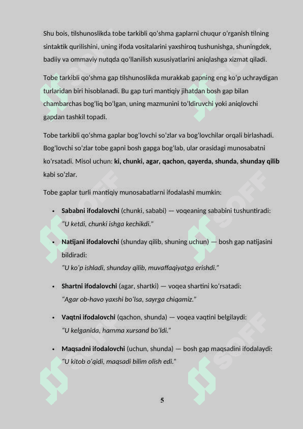 BADIIY MATNDA TOBE TARKIBLI QO‘SHMA GAPLAR 5