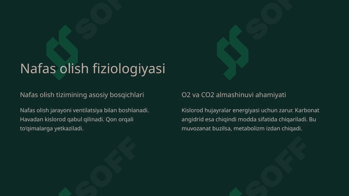 Nafas olish jarayoni. Nafas a’zolarining rentgenanatomiyasi va rivojlanish nuqsonlari 2