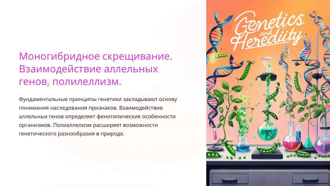 Моногибридное скрещивание. Взаимодействие аллельных генов, полилеллизм
