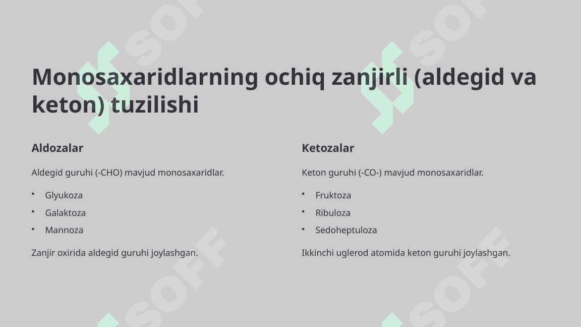 Monosaxaridlar tuzilishi va xossalari 4