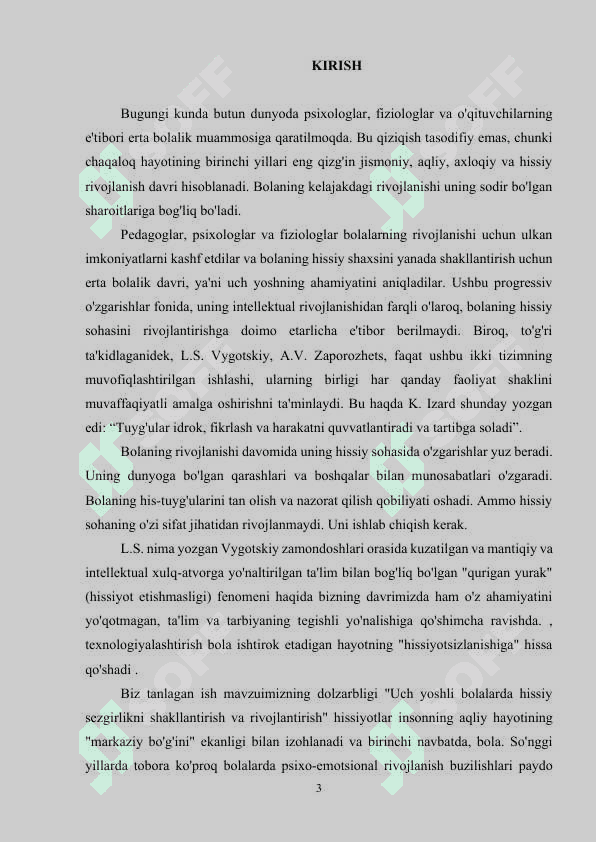 UCH YOSHLI BOLALARDA HISSIY SEZGIRLIKNI SHAKLLANTIRISH VA RIVOJLANTIRISH MUAMMOSIGA NAZARIY YONDASHUVLAR 2