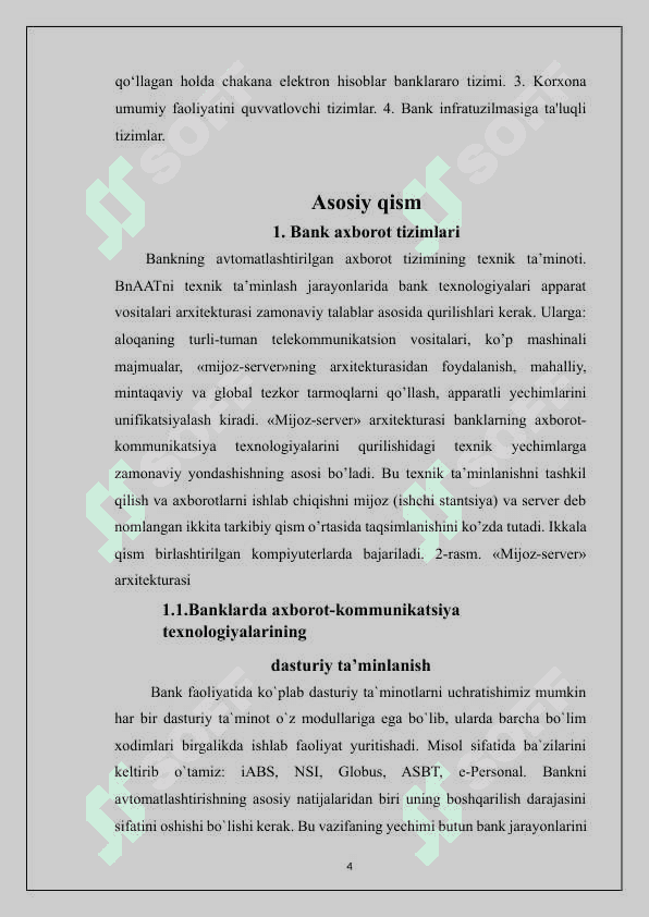 Bank faoliyaida axborot tizimlarini joriy etish 4