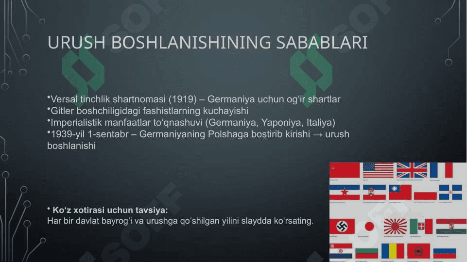 Ikkinchi jahon urushuni o'qitish metodikasi 4