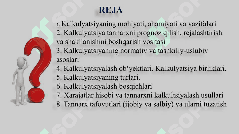 MAHSULOT (ISH, XIZMAT)LAR TANNARXINI KALKULYATSIYALASH 2