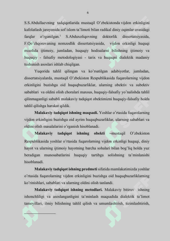Yoshlar o’rtasida vijdon erkinligiga oid huquq buzarliklarni oldini olishda oilaning o’rni 6