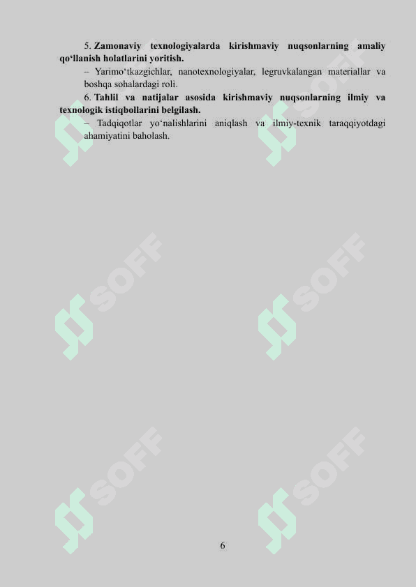 Kirishmaviy xususiy nuqsonlar. Kurs ishi 6