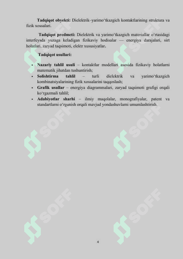Kurs ishi. dielektrik-yarimo'tkazgich kontakti 4