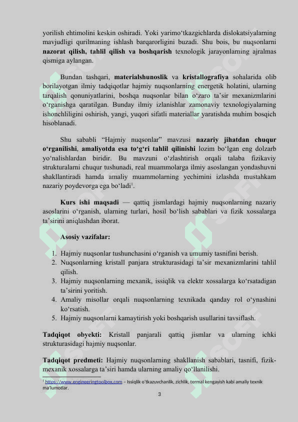 Kurs ishi. hajmiy nuqsonlar 3