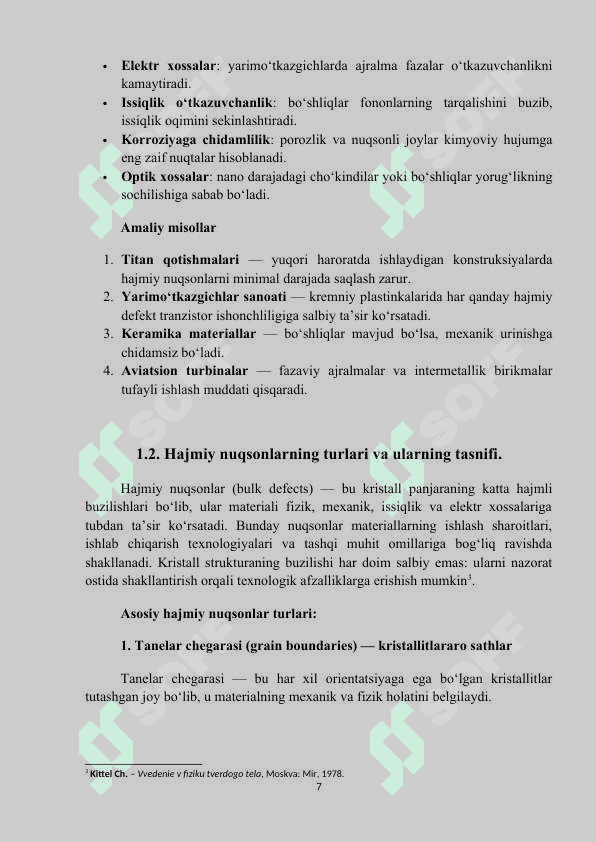 Kurs ishi. hajmiy nuqsonlar 7