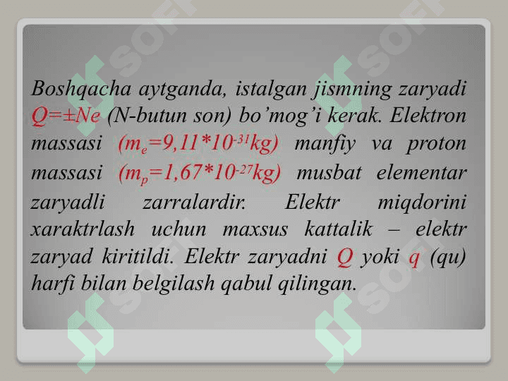 Elektr zaryadlarining oʼzaro taʼsiri qonuni. Kulon qonuni. Zaryadlarning chiziqiy, sirtiy va hajmiy zichliklari. 4