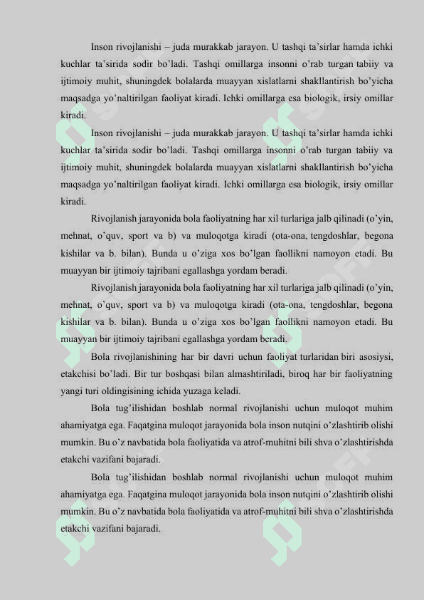 BOLA RIVOJLANISHIDA MUHITNING TASIRI 2