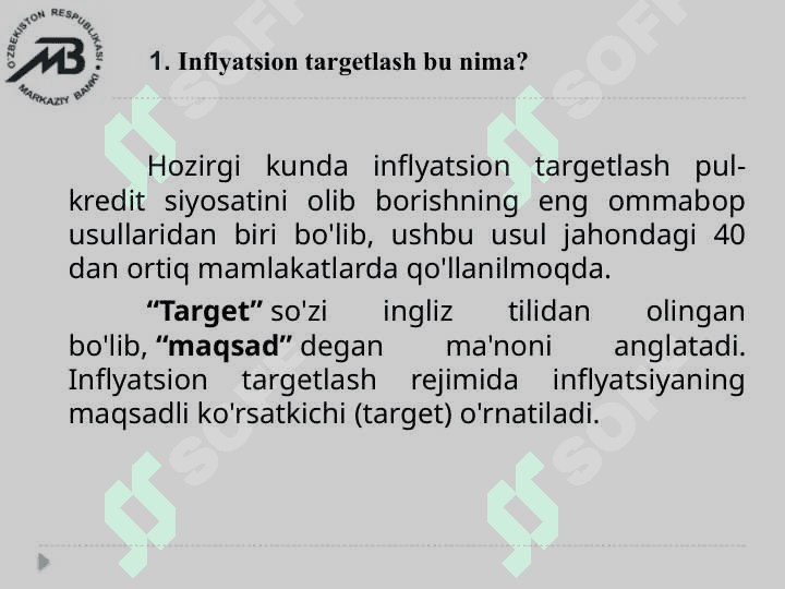 Inflyatsion targetlash 3