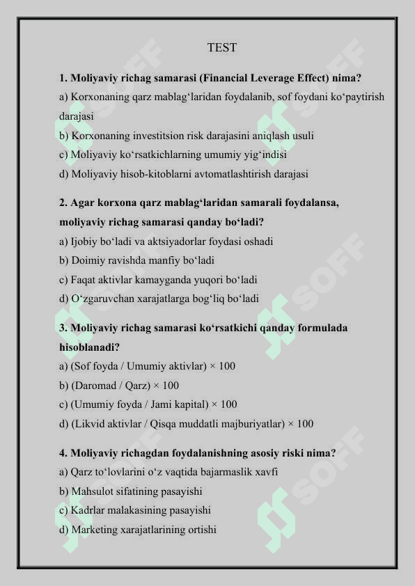 MOLIYAVIY "RICHAG" SAMARI 2