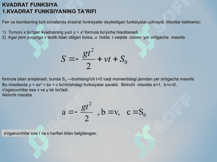 KVADRAT FUNKSIYANING 2