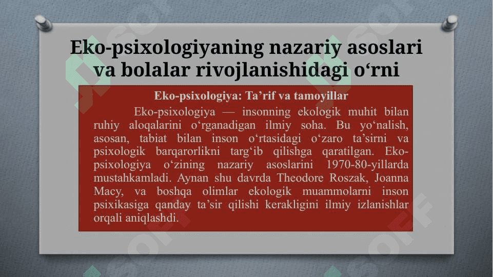 BOLALAR VA EKO-PSIXOLOGIK RIVOJLANISH 3