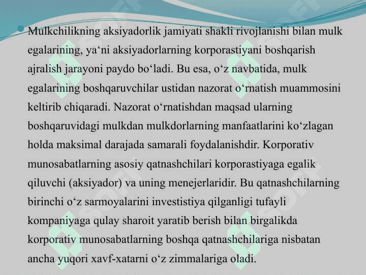 Korporativ boshqaruv tizimi mikrodarajada va makrodarajada 4