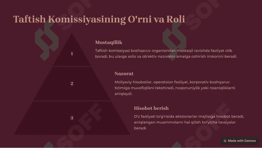 Korporativ boshqaruv tizimida nazorat: taftish komissiyasi 4