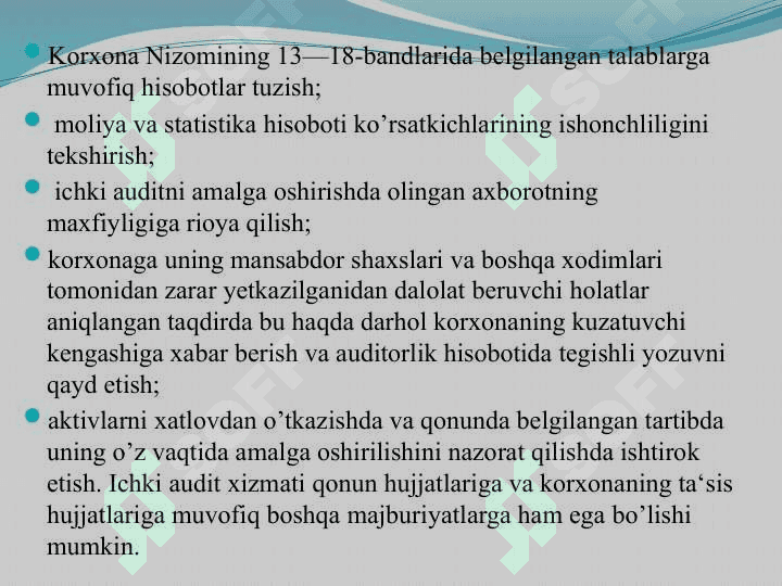 Korporativ boshqaruv tizimida nazorat: ichki audit xizmati 7