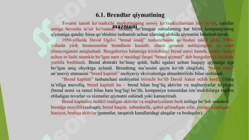 BRENDNING BOZOR QIYMATINI ANIQLASH VA BAHOLASH USLUBLARI 3